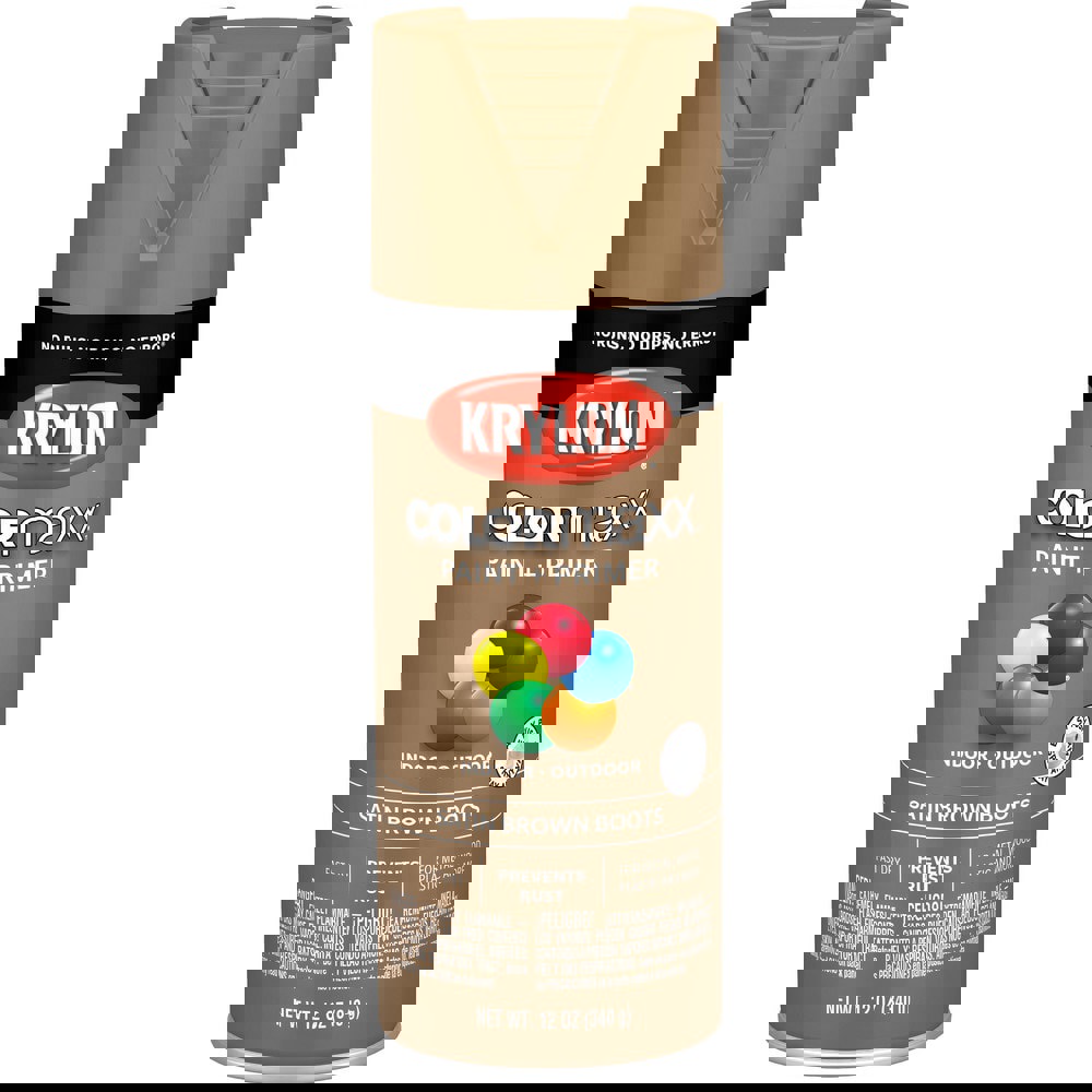 Spray Paints; Product Type: Acrylic Enamel ; Type: Acrylic Enamel Spray Paint ; Color: Brown Boots ; Finish: Satin ; Color Family: Brown ; Container Size (oz.): 12.000